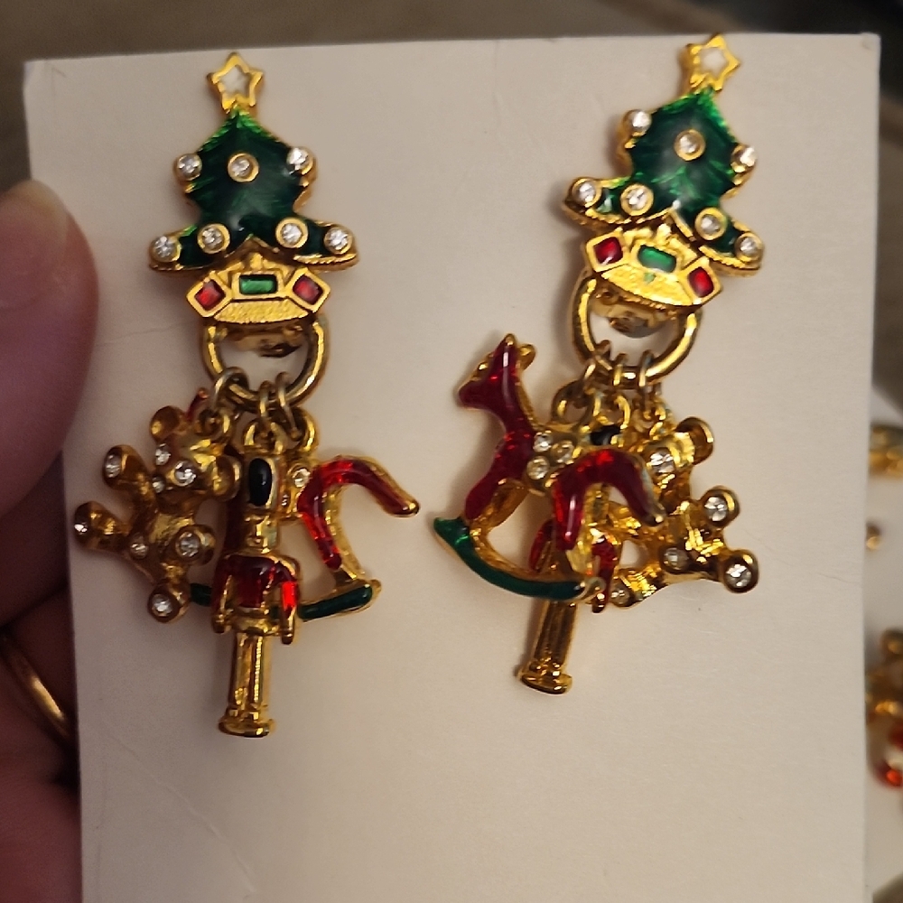 Holiday Tree and Toy Earrings